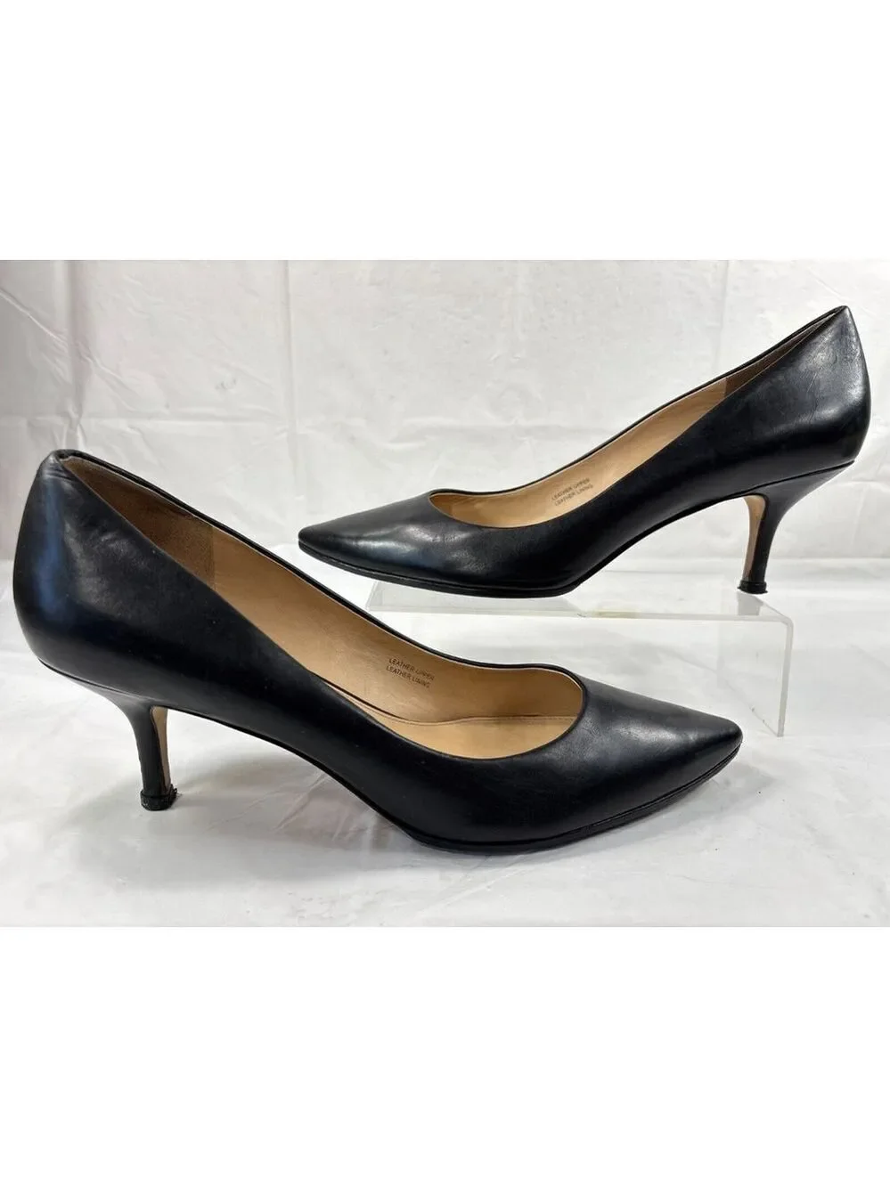 VIA SPIGA ITALY Size 11 N Classic Black ALL Leather Heels Pumps Shoes